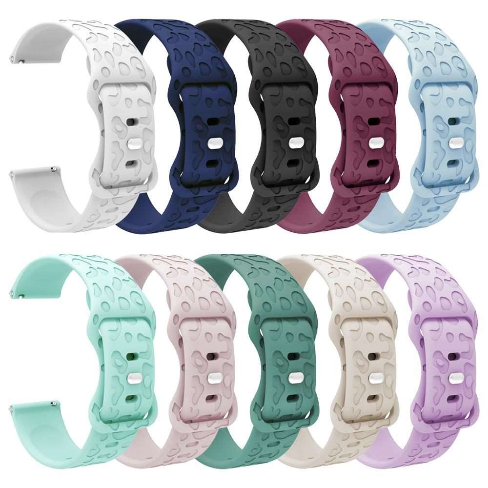 20mm xDfind Leopard Print Silicone Watch Band(Wine Red)