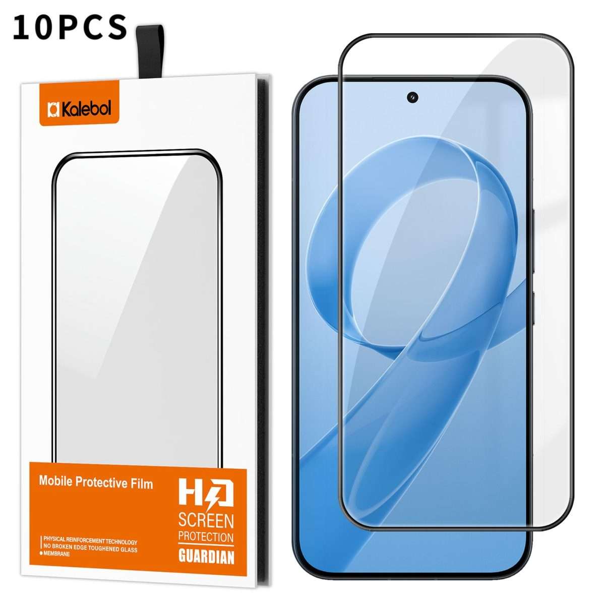 For Redmi K90 10pcs Kalebol High-Aluminum Screen-Printed Full-Coverage Anti-Fingerprint Black-Bord