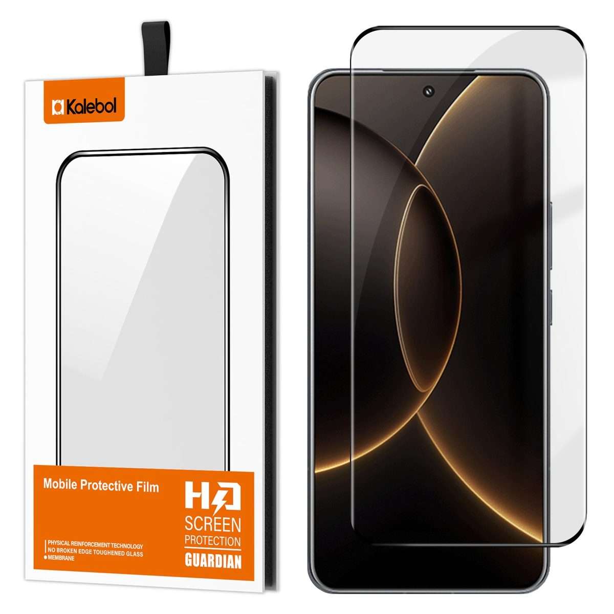 For Xiaomi 15S Pro Kalebol Curved High-Aluminum Screen-Printed Full-Coverage Anti-Fingerprint Blac