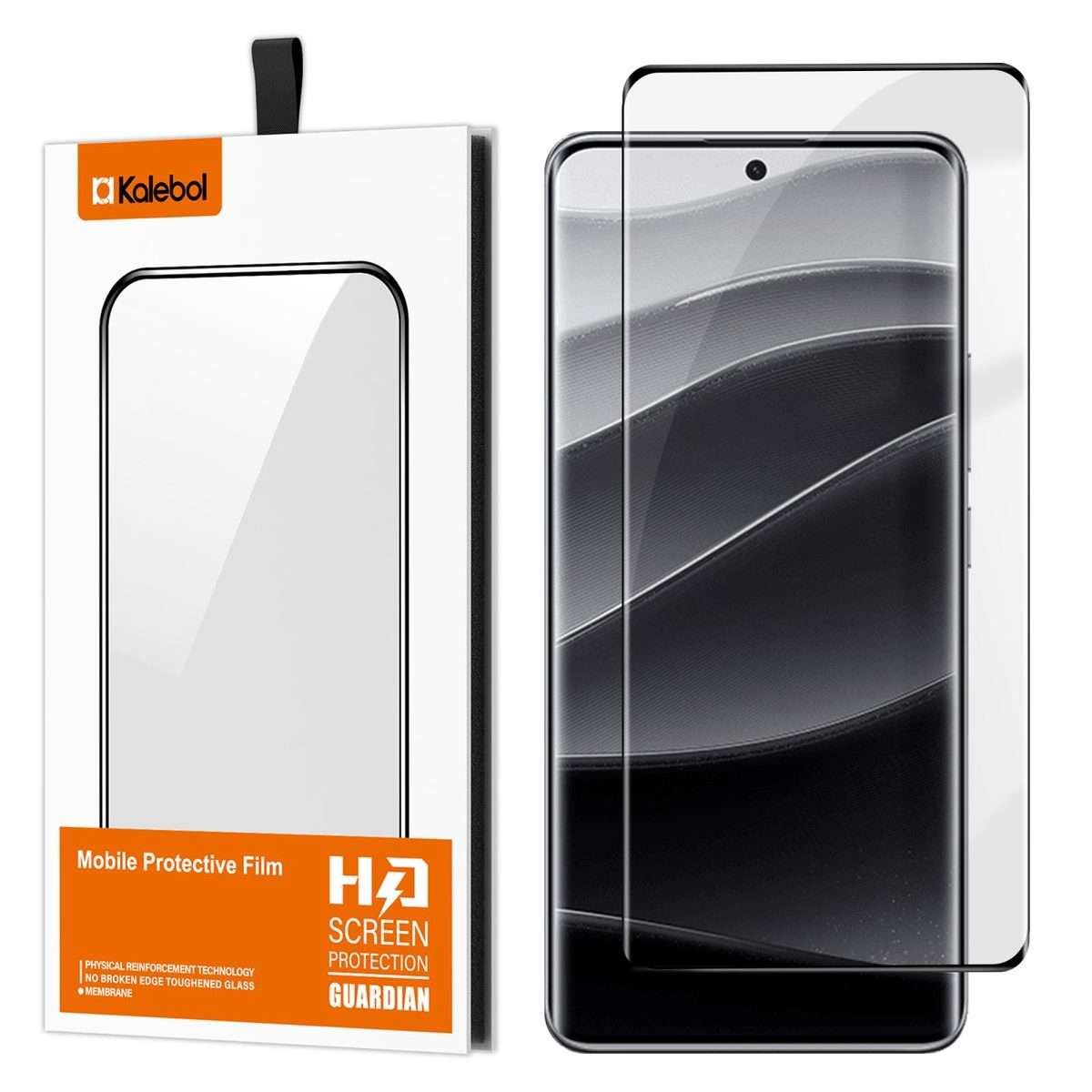For Redmi Note 14 Pro+ 5G Kalebol Curved High-Aluminum Screen-Printed Full-Coverage Anti-Fingerpri