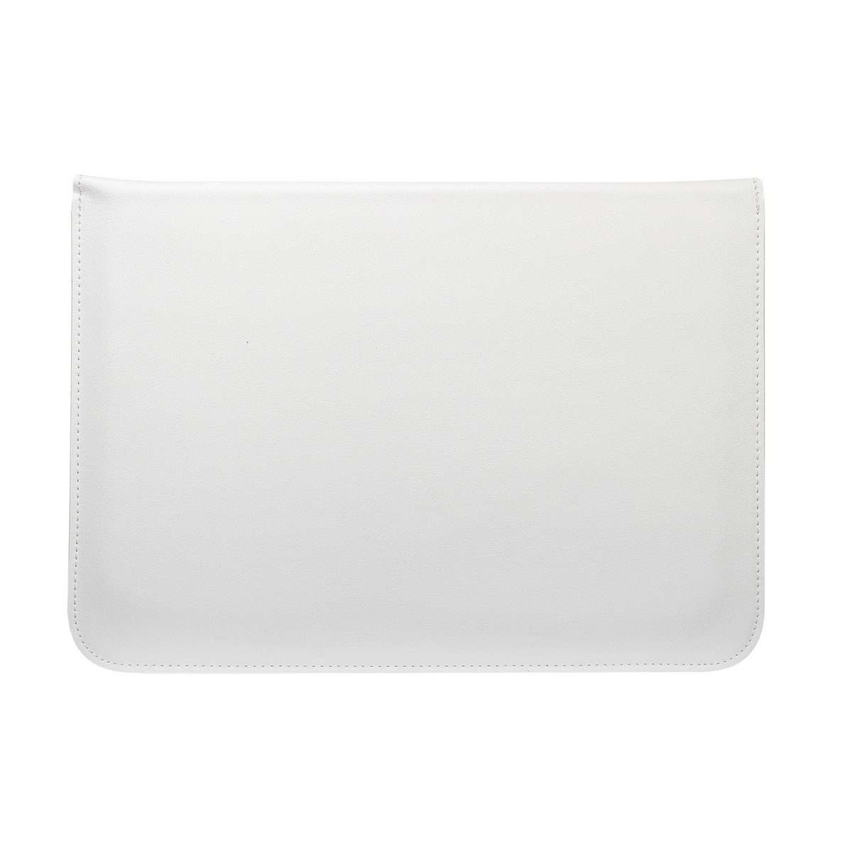 PU Leather Ultra-thin Envelope Bag Laptop Bag for MacBook Air / Pro 13 inch, with Stan ... (White)