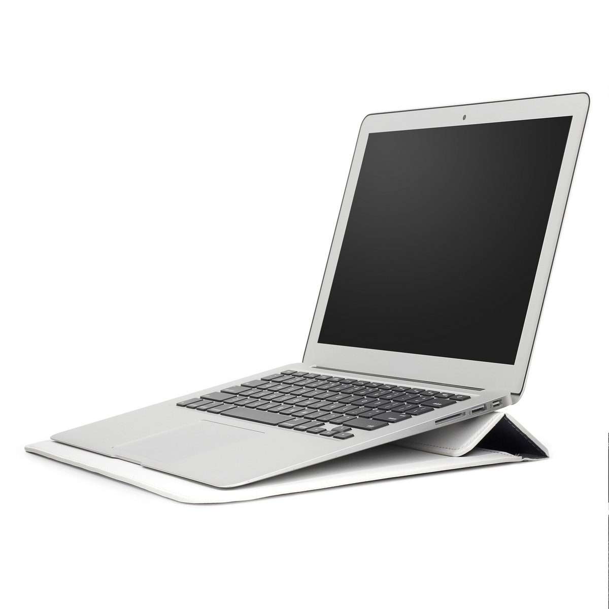 PU Leather Ultra-thin Envelope Bag Laptop Bag for MacBook Air / Pro 13 inch, with Stan ... (White)