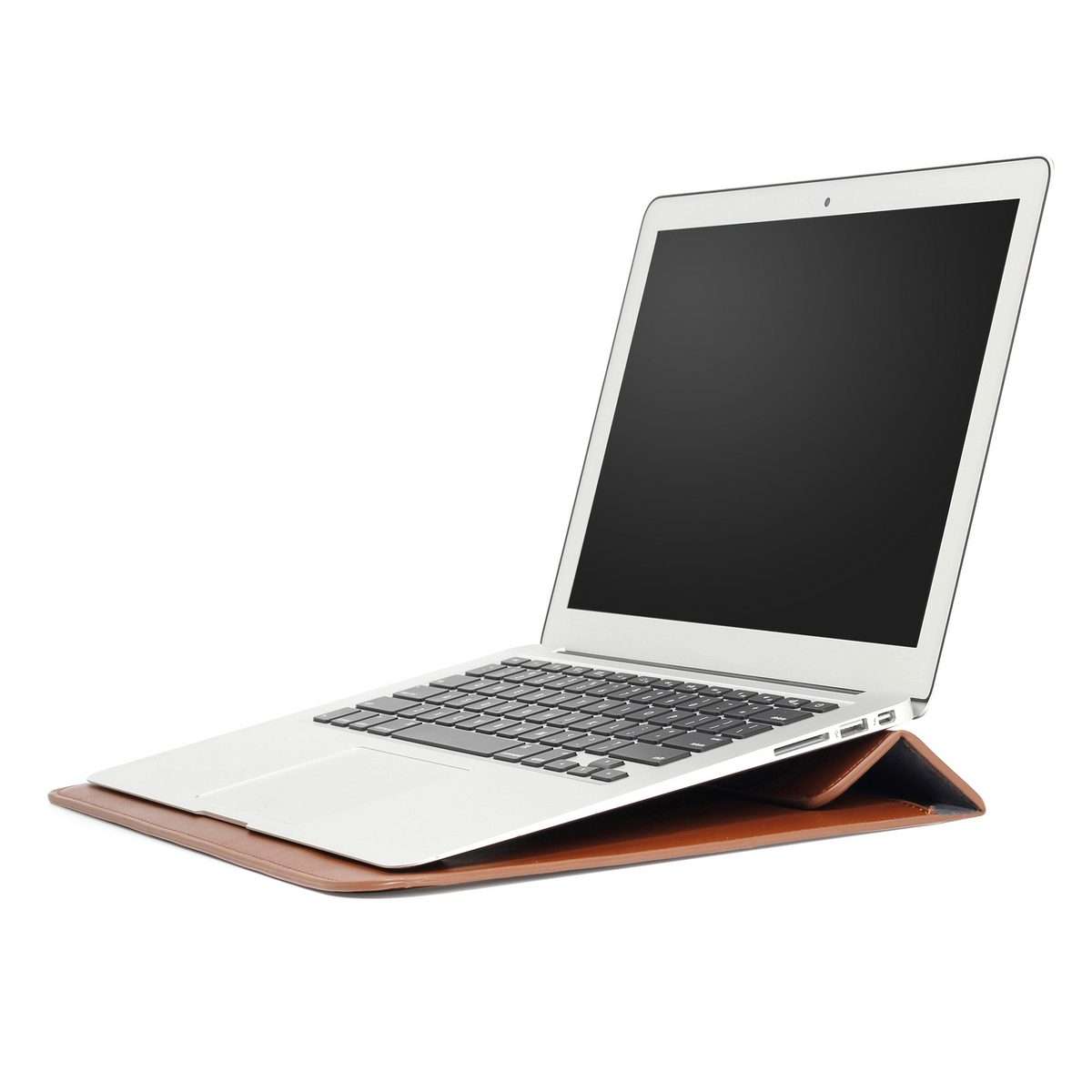 PU Leather Ultra-thin Envelope Bag Laptop Bag for MacBook Air / Pro 13 inch, with Stan ... (Brown)