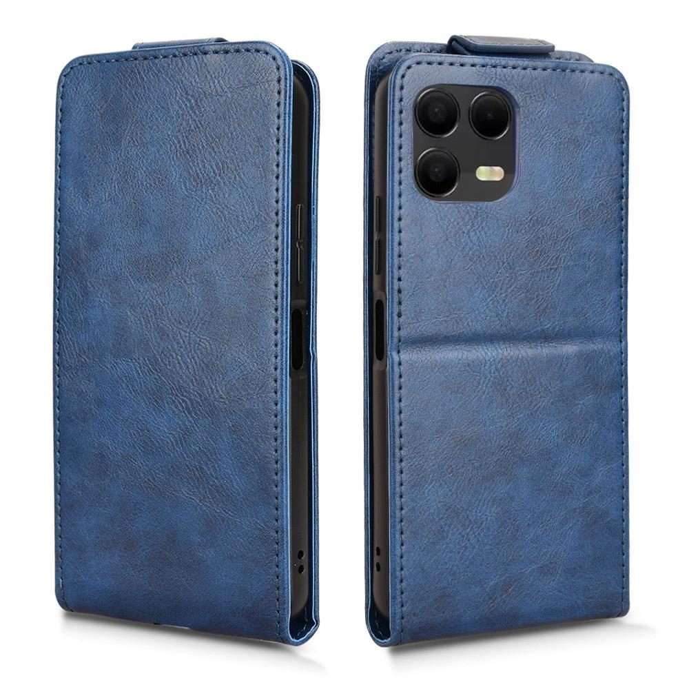 For T-Mobile Revvl 8 Pro 5G Magnetic Vertical Flip Leather Phone Case with Buckle(Blue)