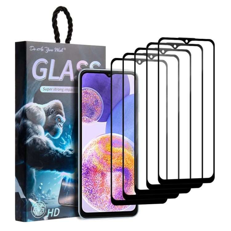 For Samsung Galaxy A23 5G / 4G 5pcs / Pack Do As You Wish Silk Screen Printed HD Tempe ... (Black)