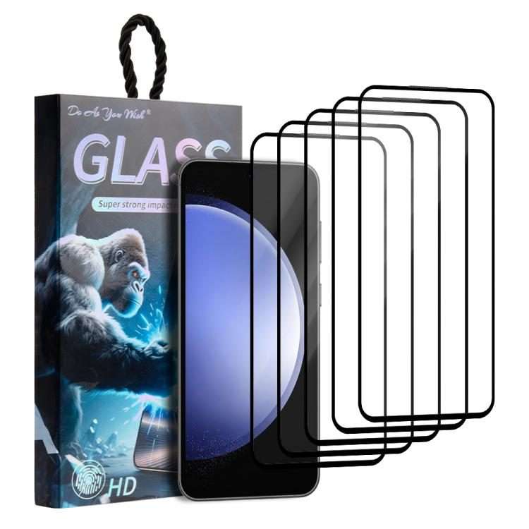 For Samsung Galaxy S23 FE 5G 5pcs / Pack Do As You Wish Silk Screen Printed HD Tempere ... (Black)