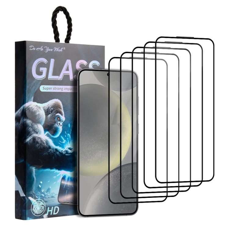 For Samsung Galaxy S24 5G 5pcs / Pack Do As You Wish Silk Screen Printed HD Tempered G ... (Black)