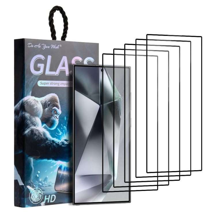 For Samsung Galaxy S24 Ultra 5G 5pcs / Pack Do As You Wish Silk Screen Printed HD Temp ... (Black)