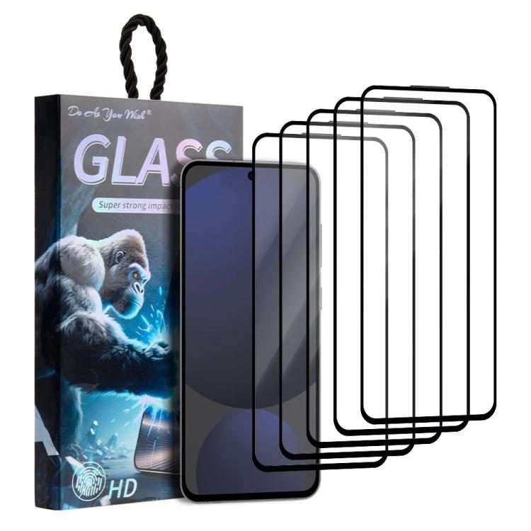 For Samsung Galaxy S24 FE 5G 5pcs / Pack Do As You Wish Silk Screen Printed HD Tempere ... (Black)