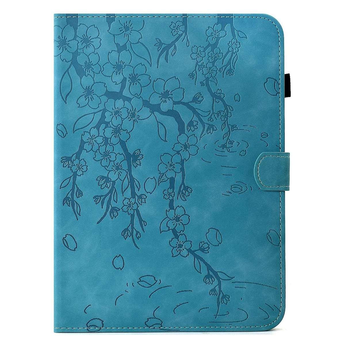For iPad Air 11 2026 / 2025 / 2024 Plum Blossom Embossed Smart Leather Tablet Case(Light Blue)