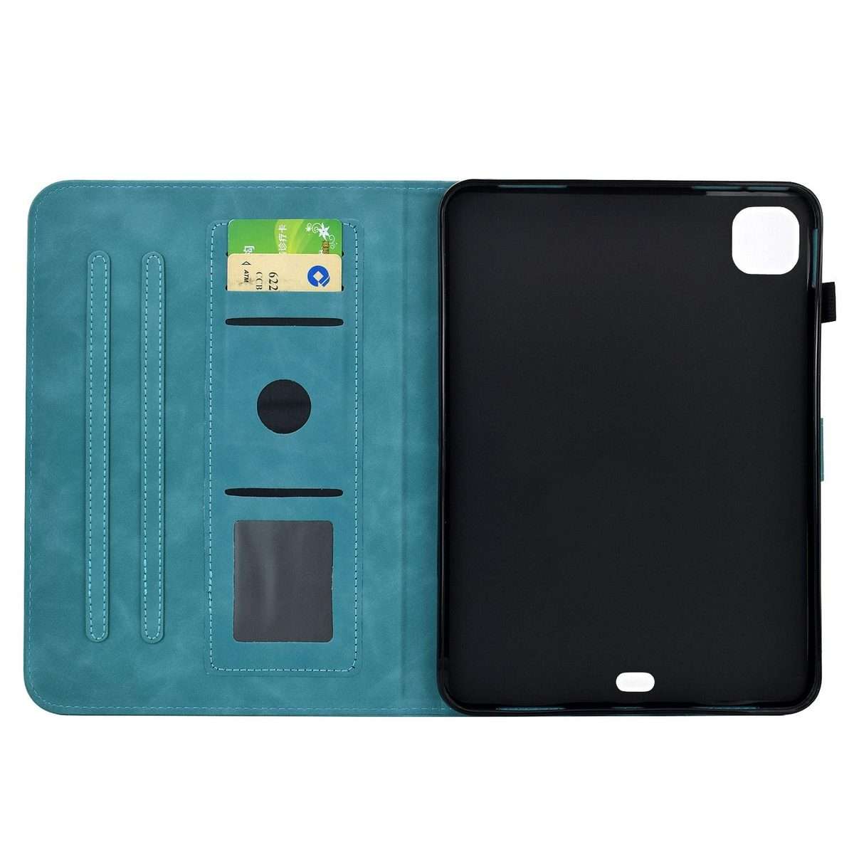 For iPad Air 11 2026 / 2025 / 2024 Plum Blossom Embossed Smart Leather Tablet Case(Light Blue)
