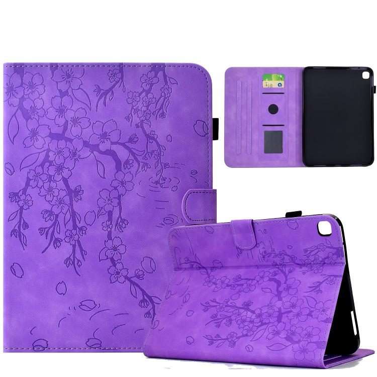 For iPad 10.2 2021 / 10.5 2019 Plum Blossom Embossed Smart Leather Tablet Case(Light Purple)