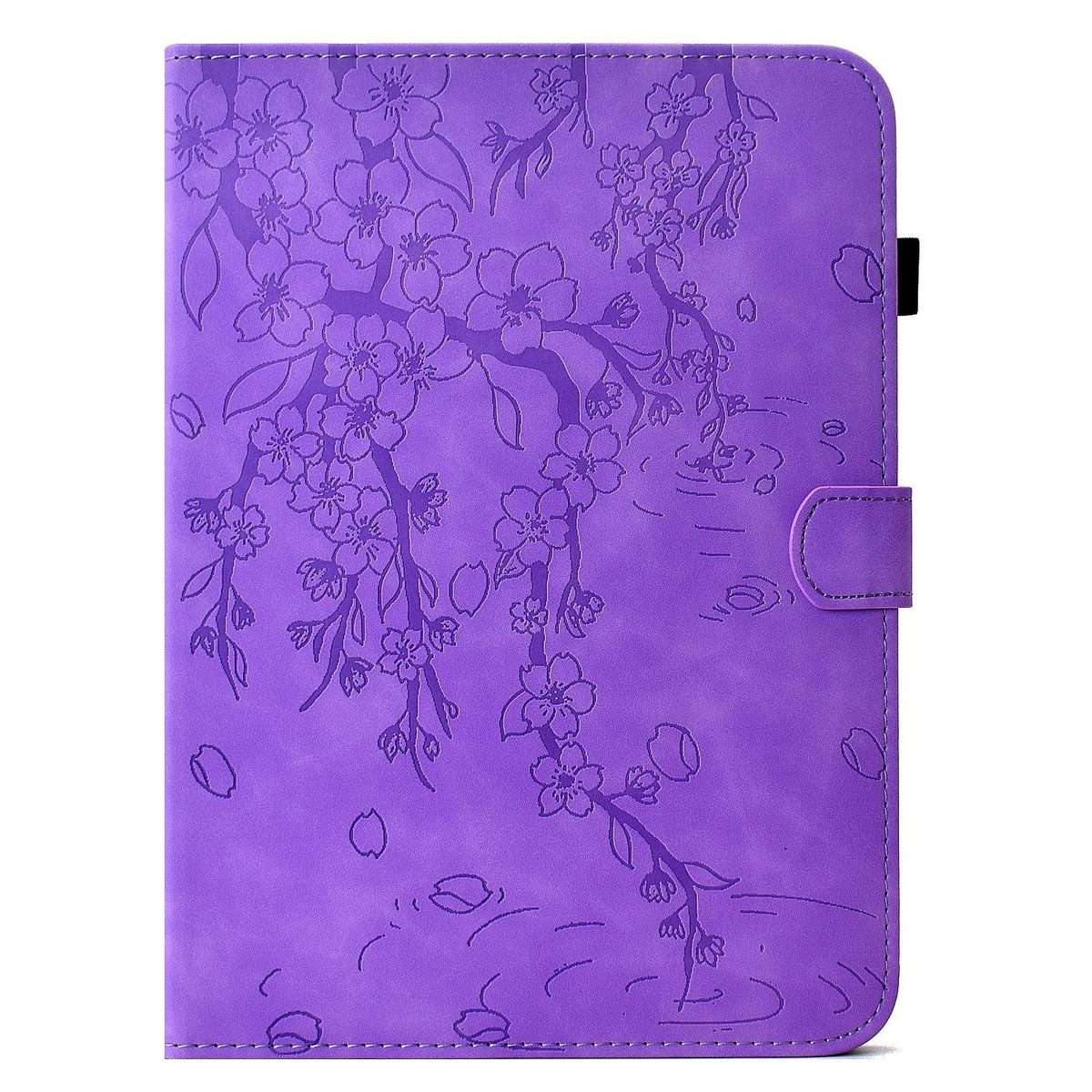 For iPad 10.2 2021 / 10.5 2019 Plum Blossom Embossed Smart Leather Tablet Case(Light Purple)