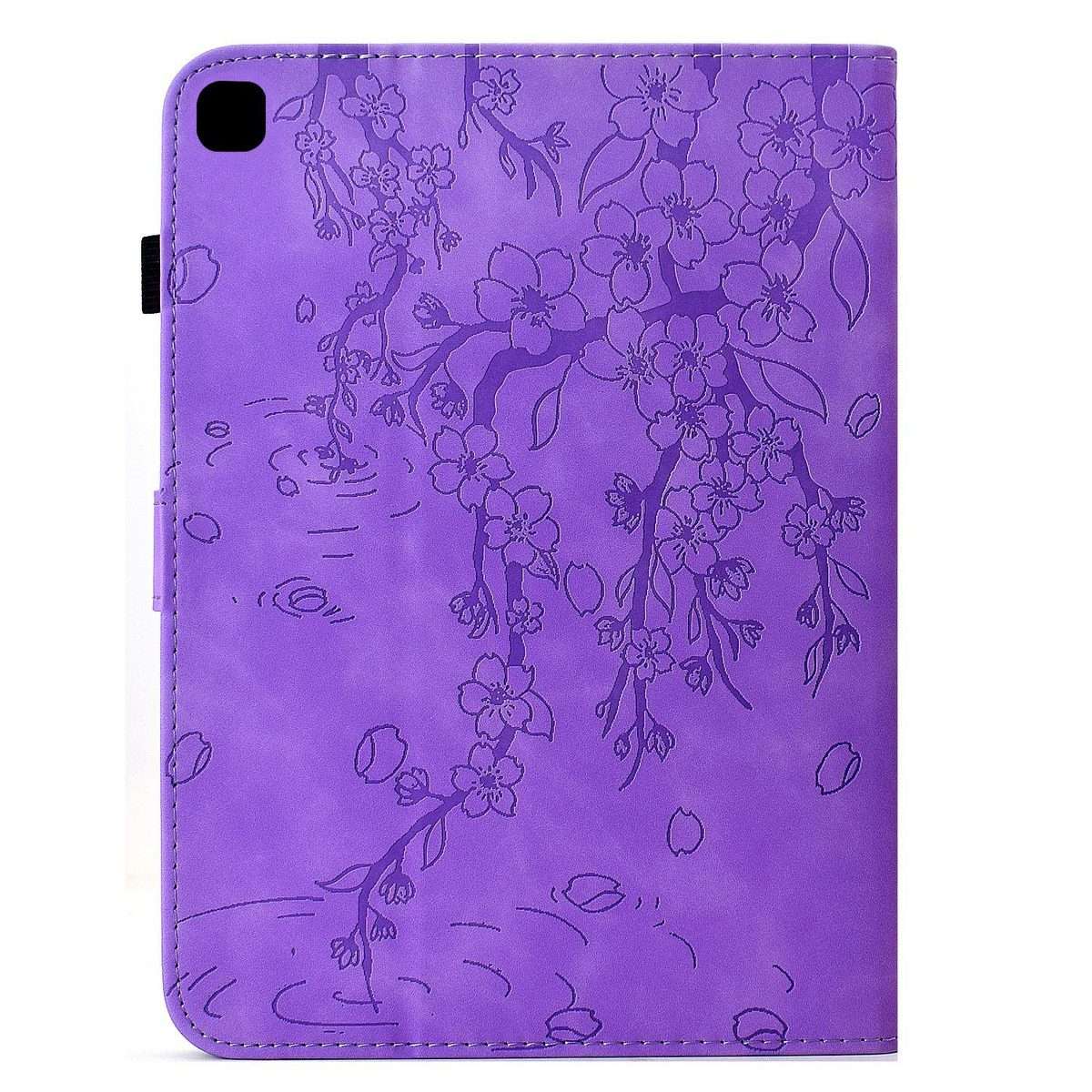 For iPad 10.2 2021 / 10.5 2019 Plum Blossom Embossed Smart Leather Tablet Case(Light Purple)