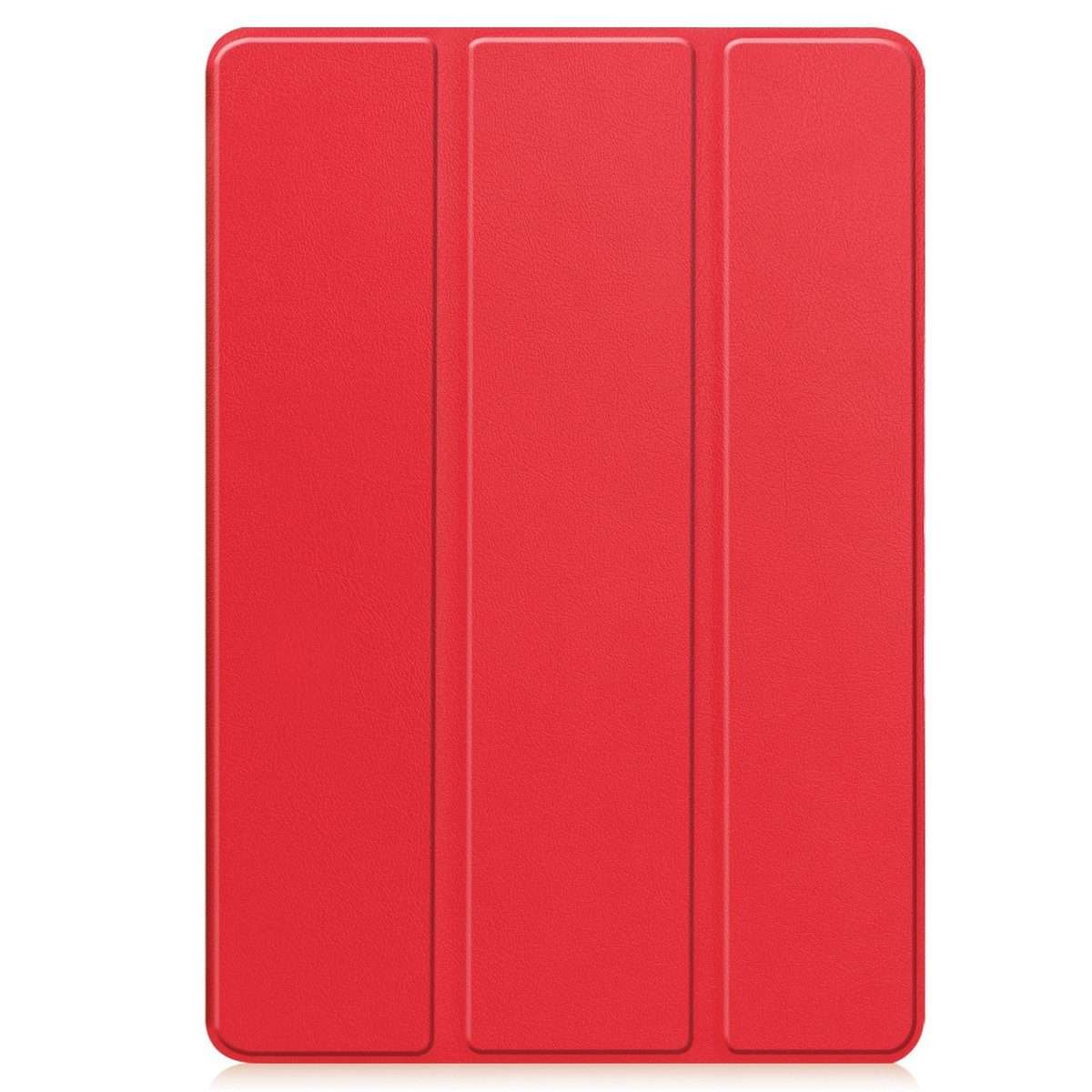 For Xiaomi Redmi Pad 2 Pro Custer TPU Pure Color 3-Fold Holder Smart Leather Tablet Case ... (Red)