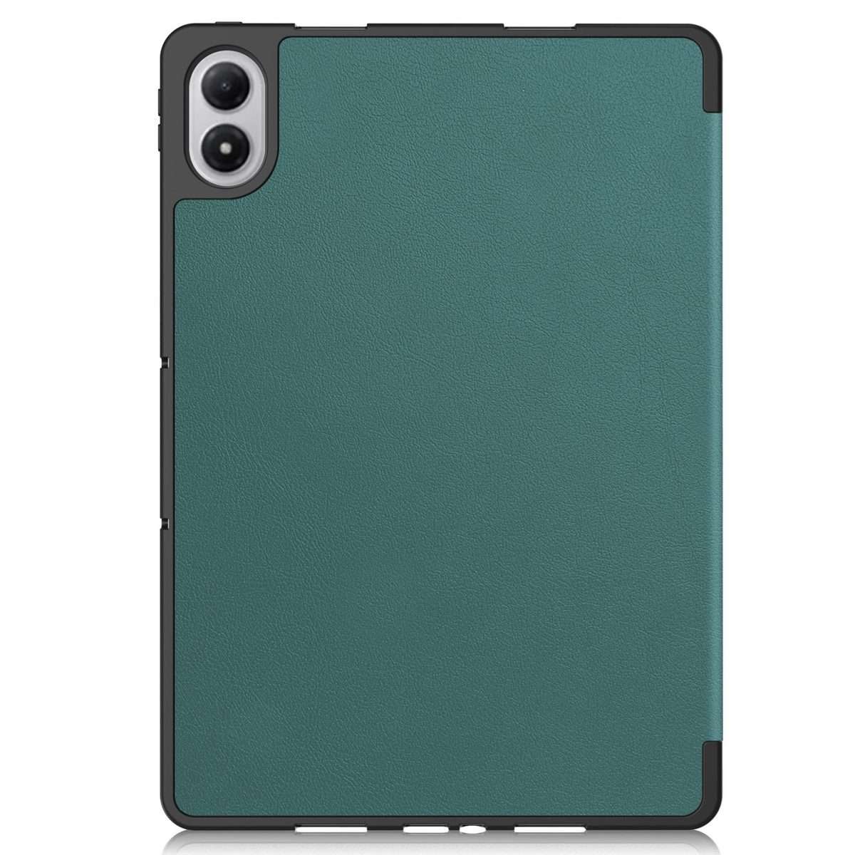 For Xiaomi Redmi Pad 2 Pro Custer TPU Pure Color 3-Fold Holder Smart Leather Tabl ... (Dark Green)