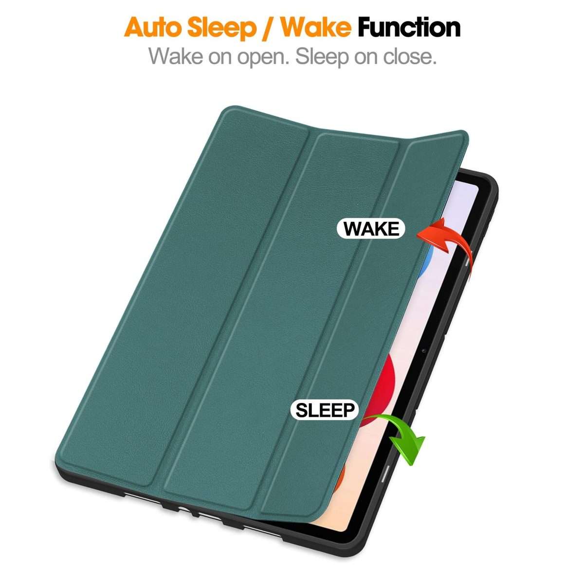 For Xiaomi Redmi Pad 2 Pro Custer TPU Pure Color 3-Fold Holder Smart Leather Tabl ... (Dark Green)