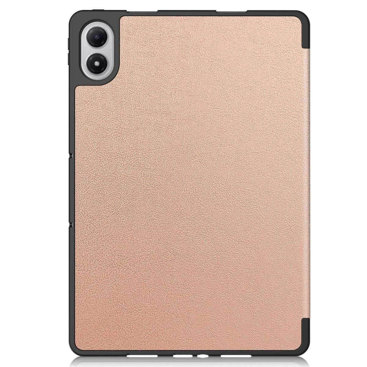 For Xiaomi Redmi Pad 2 Pro Custer TPU Pure Color 3-Fold Holder Smart Leather Table ... (Rose Gold)