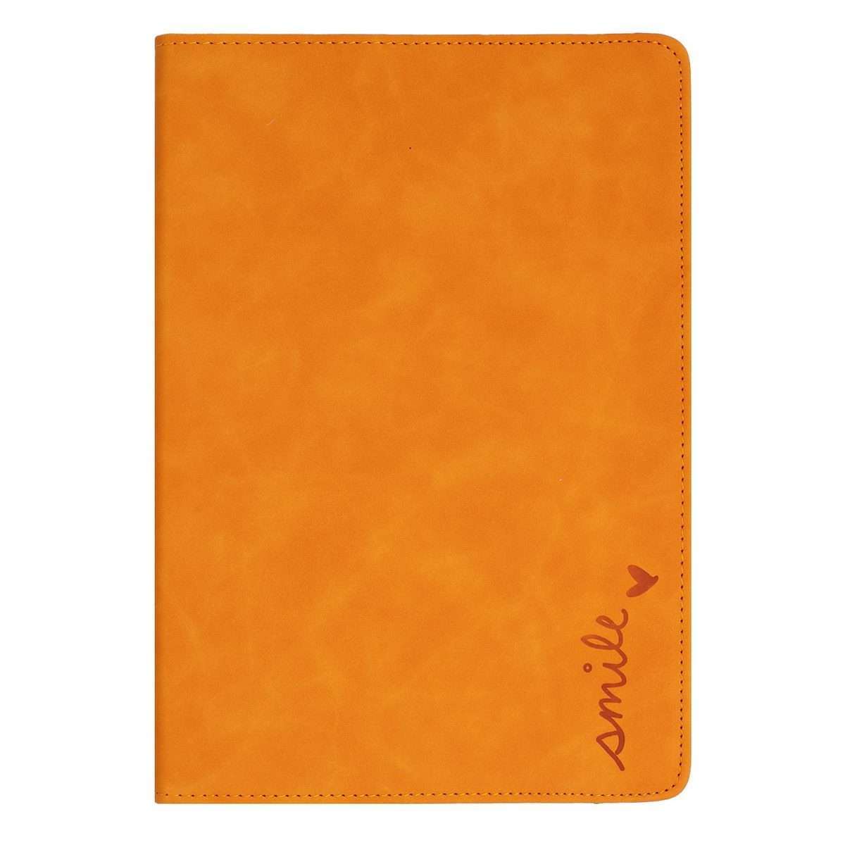 For iPad 10.2 2020 / 2019 / 10.5 2019 Smile Embossed Rotation Holder Leather Smart Tab ... (Khaki)