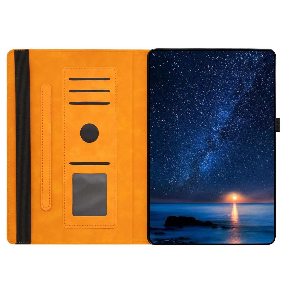 For iPad 10.2 2020 / 2019 / 10.5 2019 Smile Embossed Rotation Holder Leather Smart Tab ... (Khaki)