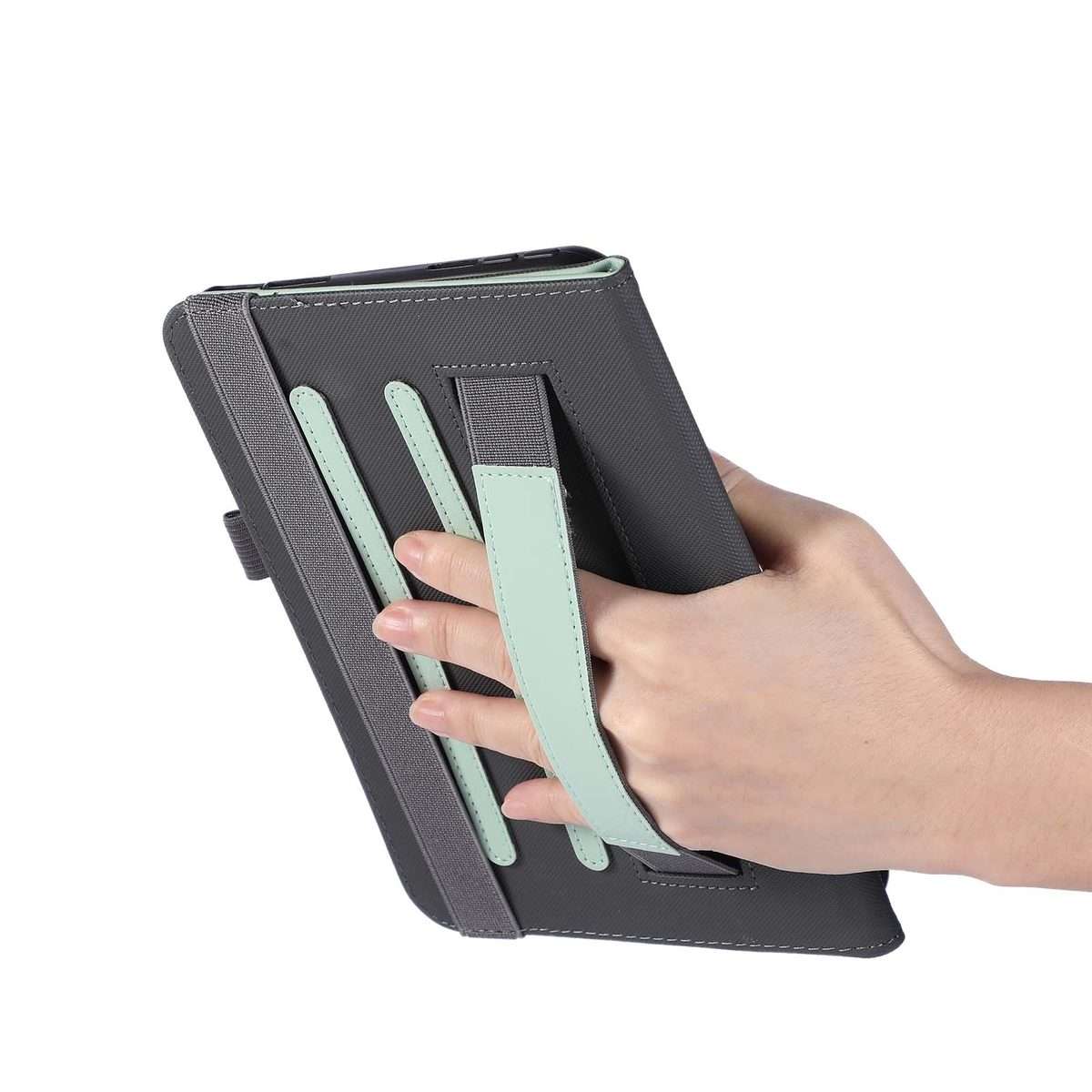 For iPad 10.2 2020 / 2019 / 10.5 2019 Macaron Color Hand Grip Leather Tablet Case with ... (Black)