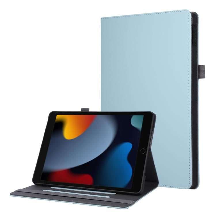 For iPad 10.2 2020 / 2019 / 10.5 2019 Macaron Color Hand Grip Leather Tablet Case ... (Light Blue)