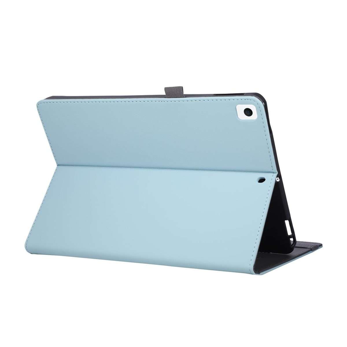 For iPad 10.2 2020 / 2019 / 10.5 2019 Macaron Color Hand Grip Leather Tablet Case ... (Light Blue)