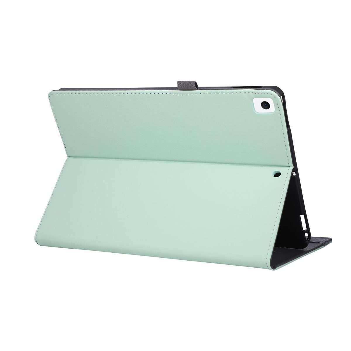 For iPad 10.2 2020 / 2019 / 10.5 2019 Macaron Color Hand Grip Leather Tablet Cas ... (Light Green)