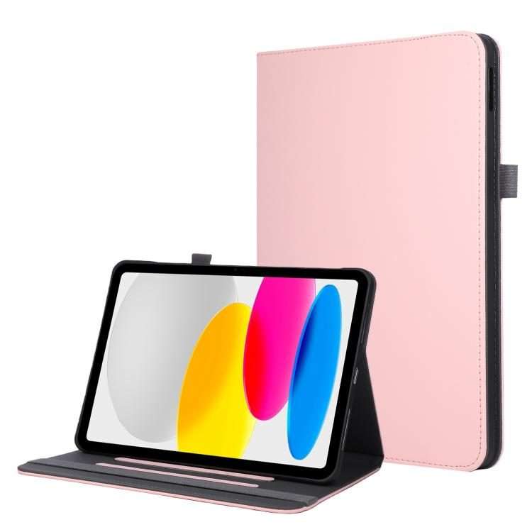 For iPad Pro 11 2025 / 2024 Macaron Color Hand Grip Leather Tablet Case with Holder(Pink)