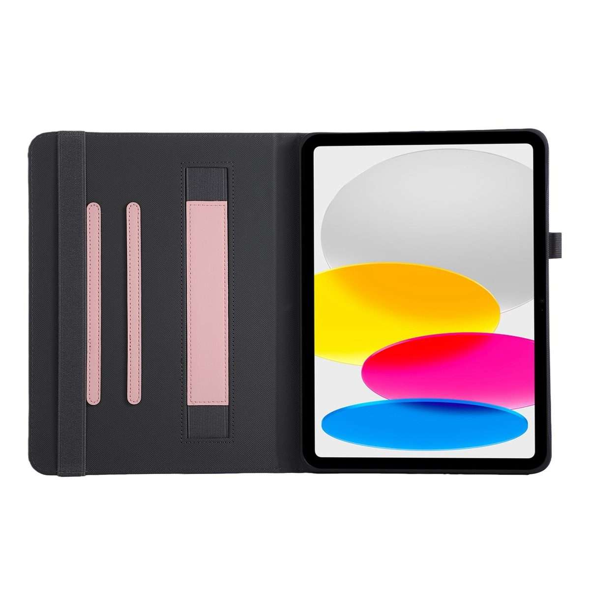 For iPad Pro 11 2025 / 2024 Macaron Color Hand Grip Leather Tablet Case with Holder(Pink)