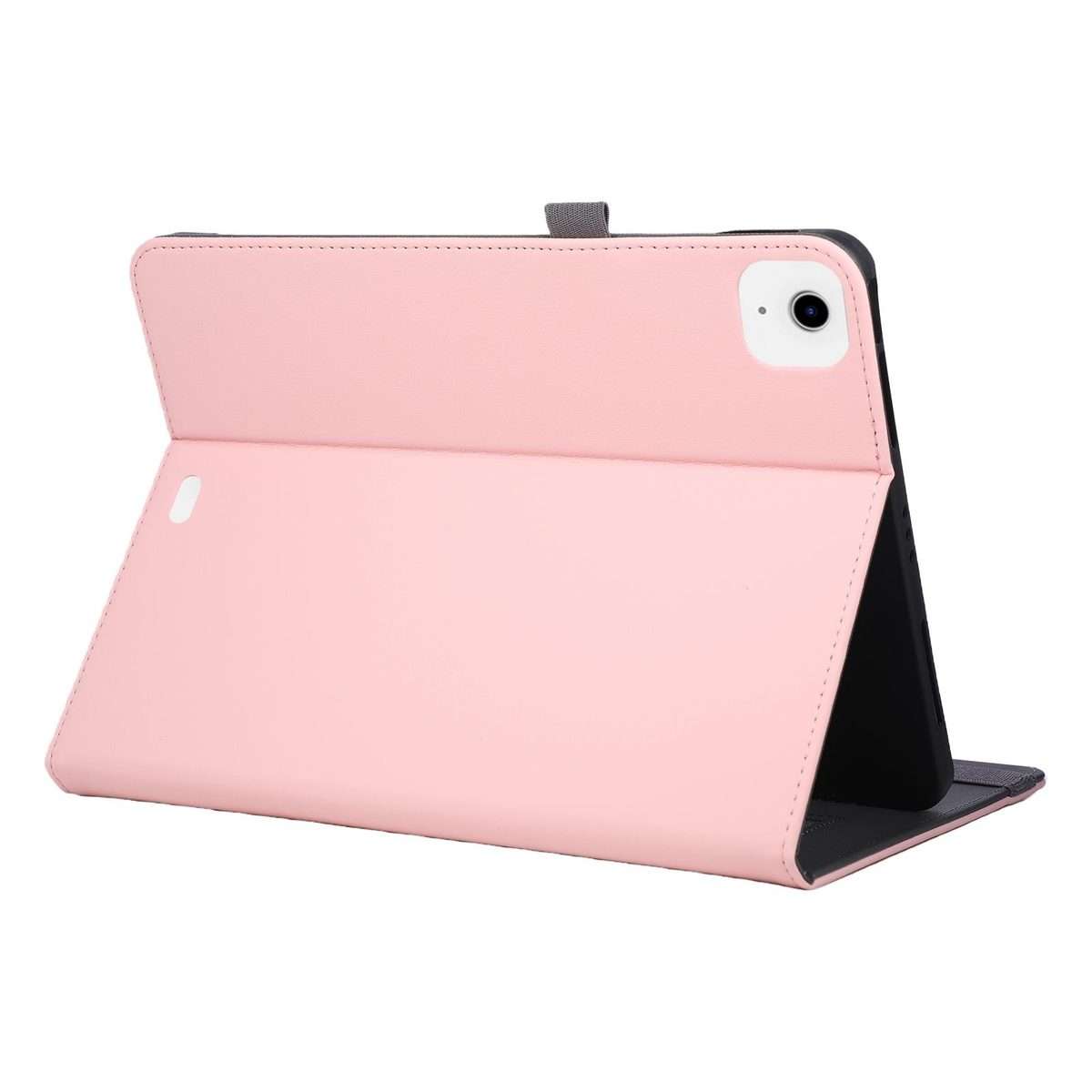 For iPad Pro 11 2025 / 2024 Macaron Color Hand Grip Leather Tablet Case with Holder(Pink)