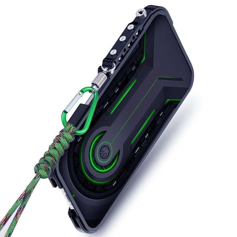 For Xiaomi 17 Pro Max Trigger Design Hollow Metal Frame Phone Case with Lanyard(Black)