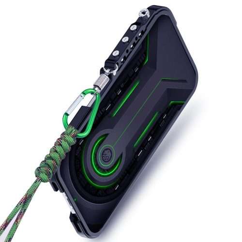 For Redmi K90 / Poco F8 Pro 5G Trigger Design Hollow Metal Frame Phone Case with Lanyard(Black)