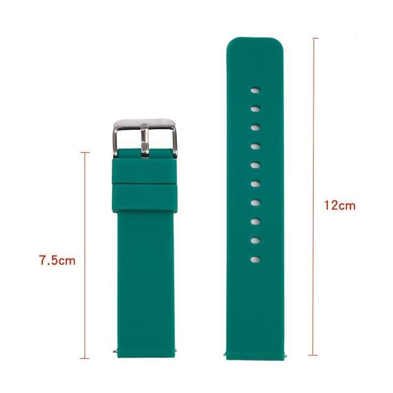 22mm Stainless Steel Silver Pin Buckle Solid Color Silicone Waterproof Watch Band(Orange)