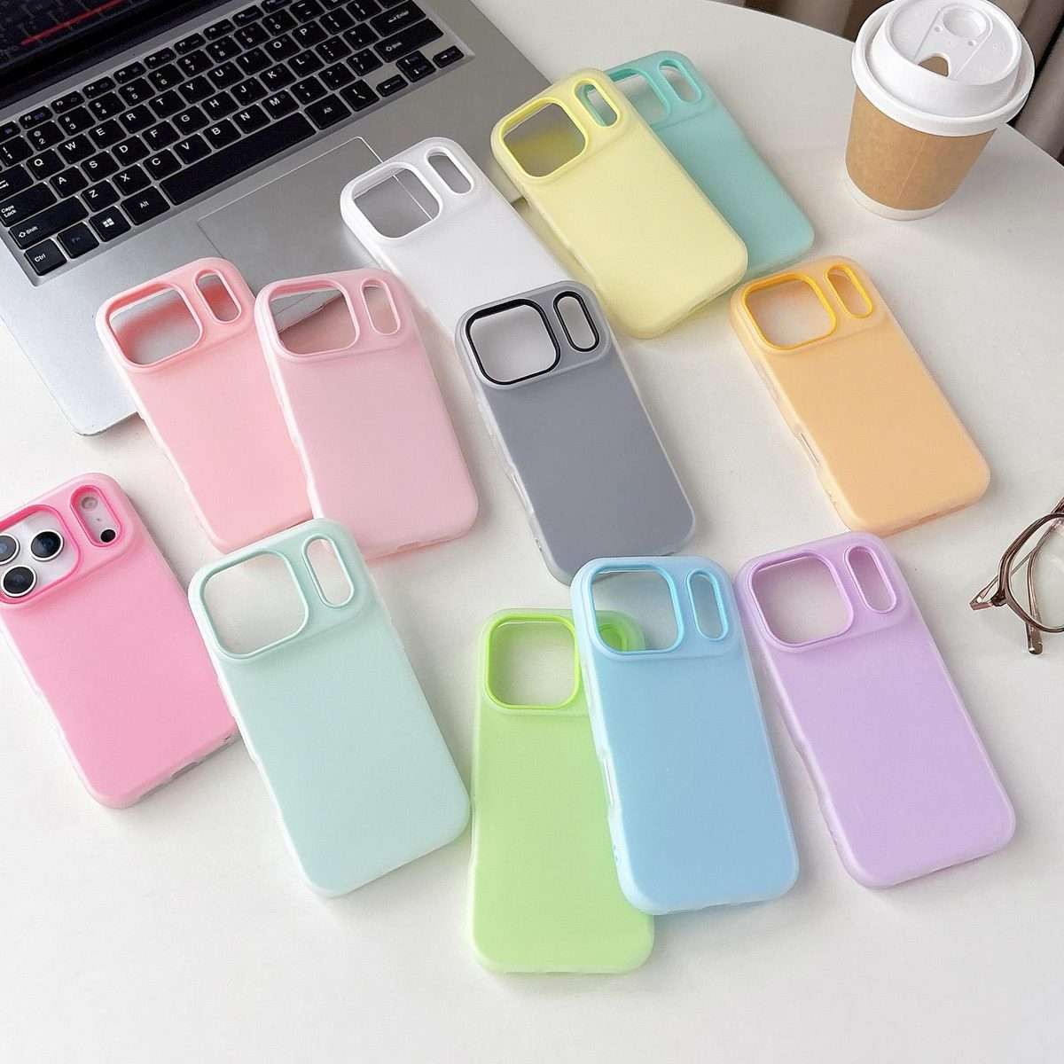For iPhone 15 Pro Max Jelly Color Matte Feel PC Hybrid TPU Phone Case(Mint Green)