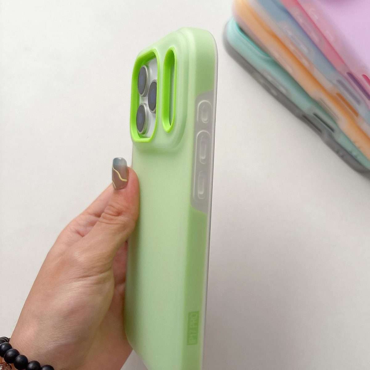 For iPhone 15 Pro Max Jelly Color Matte Feel PC Hybrid TPU Phone Case(Mint Green)