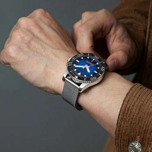 22mm Milanese Buckle Stainless Steel Watch Band(Black)