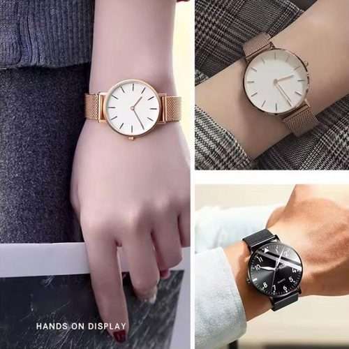 22mm Milanese Buckle Stainless Steel Watch Band(Black)