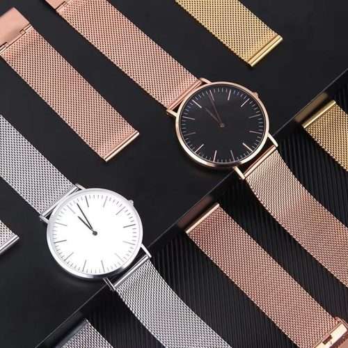 22mm Milanese Buckle Stainless Steel Watch Band(Dark Blue)