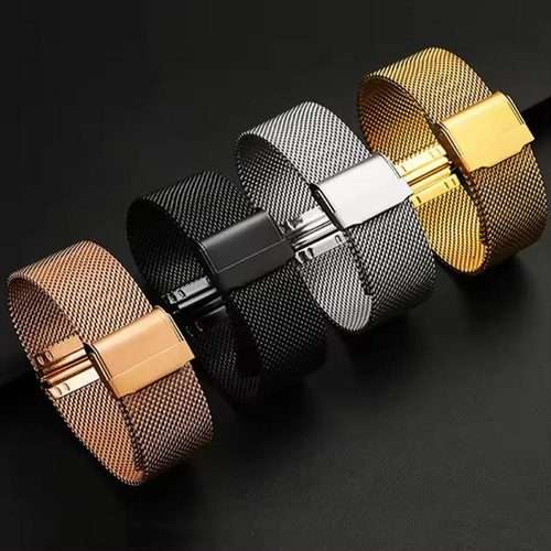 22mm Milanese Buckle Stainless Steel Watch Band(Dark Blue)