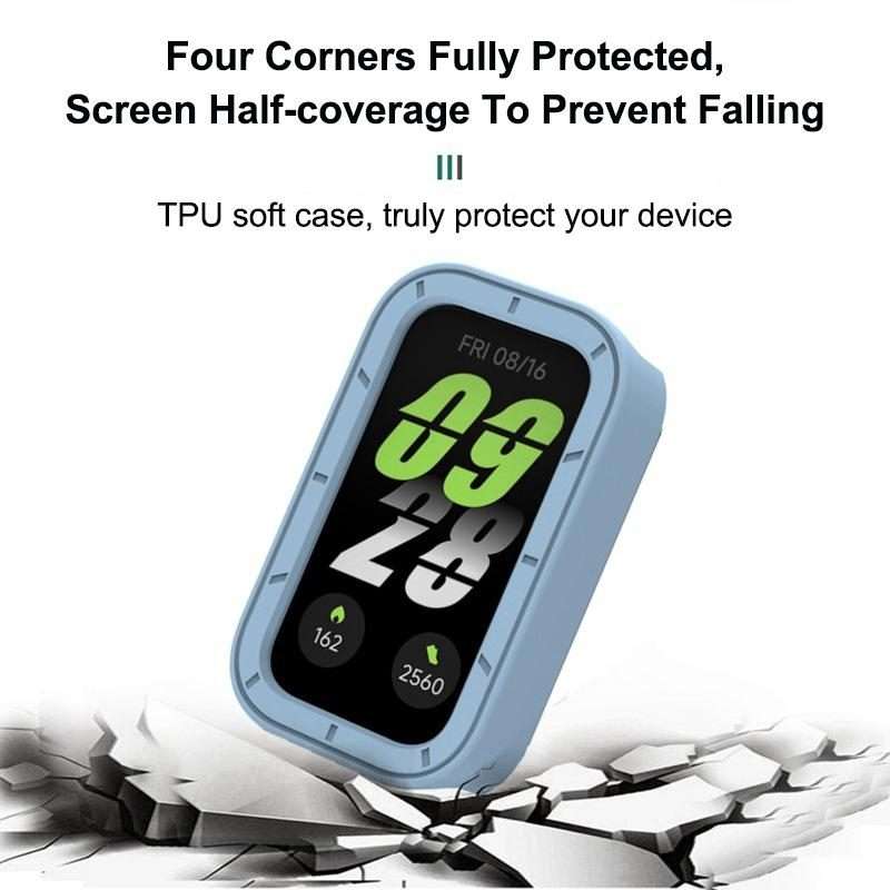 For Xiaomi Smart Band 9 Pro Active / Redmi Band 3 Half Coverage Hollow TPU Watch Prote ... (White)
