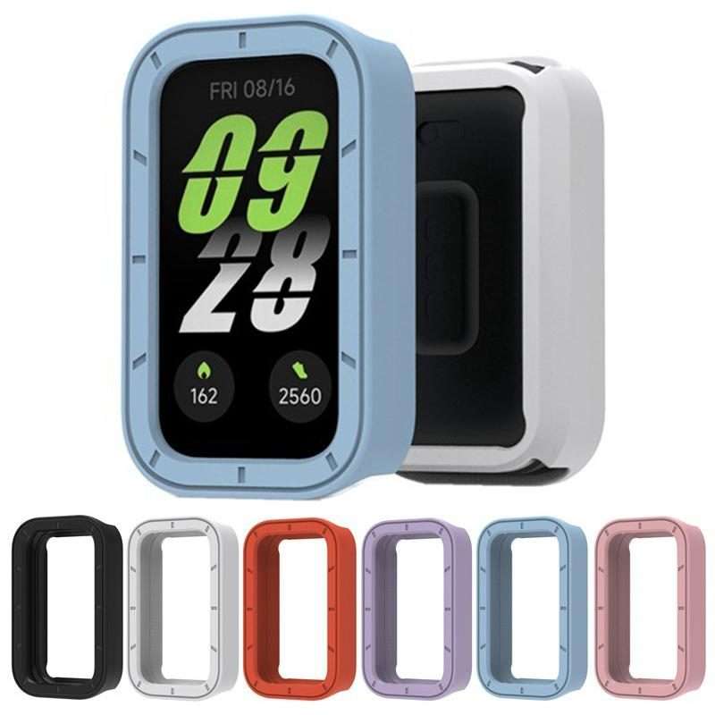 For Xiaomi Smart Band 9 Pro Active / Redmi Band 3 Half Coverage Hollow TPU Watch Protec ... (Pink)