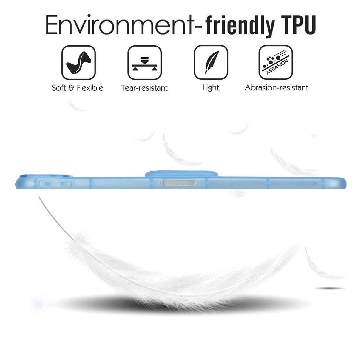 For iPad Pro 11 2022 / 2021 / 2020 Semi-Transparent TPU Shockproof Tablet Case with Holder(Blue)