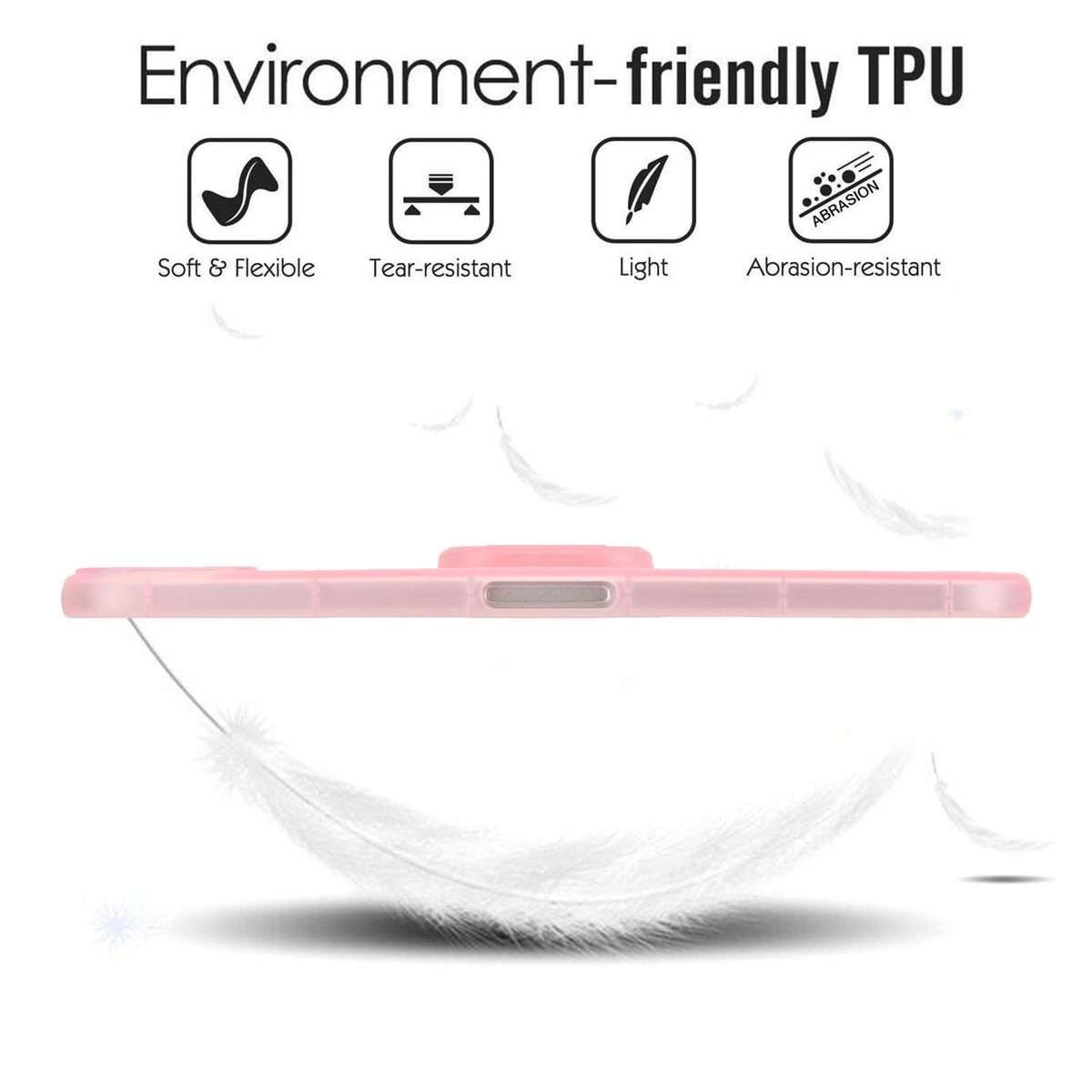 For iPad mini 6 / mini 2024 Semi-Transparent TPU Shockproof Tablet Case with Holder(Pink)