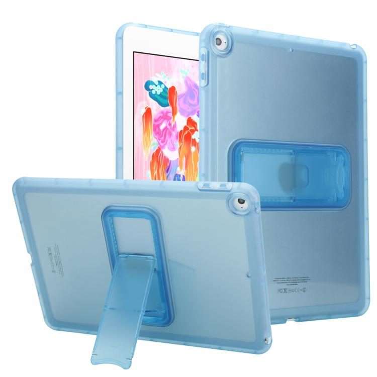 For iPad Air / Air 2 / 9.7 2017 / 2018 Semi-Transparent TPU Shockproof Tablet Case with ... (Blue)
