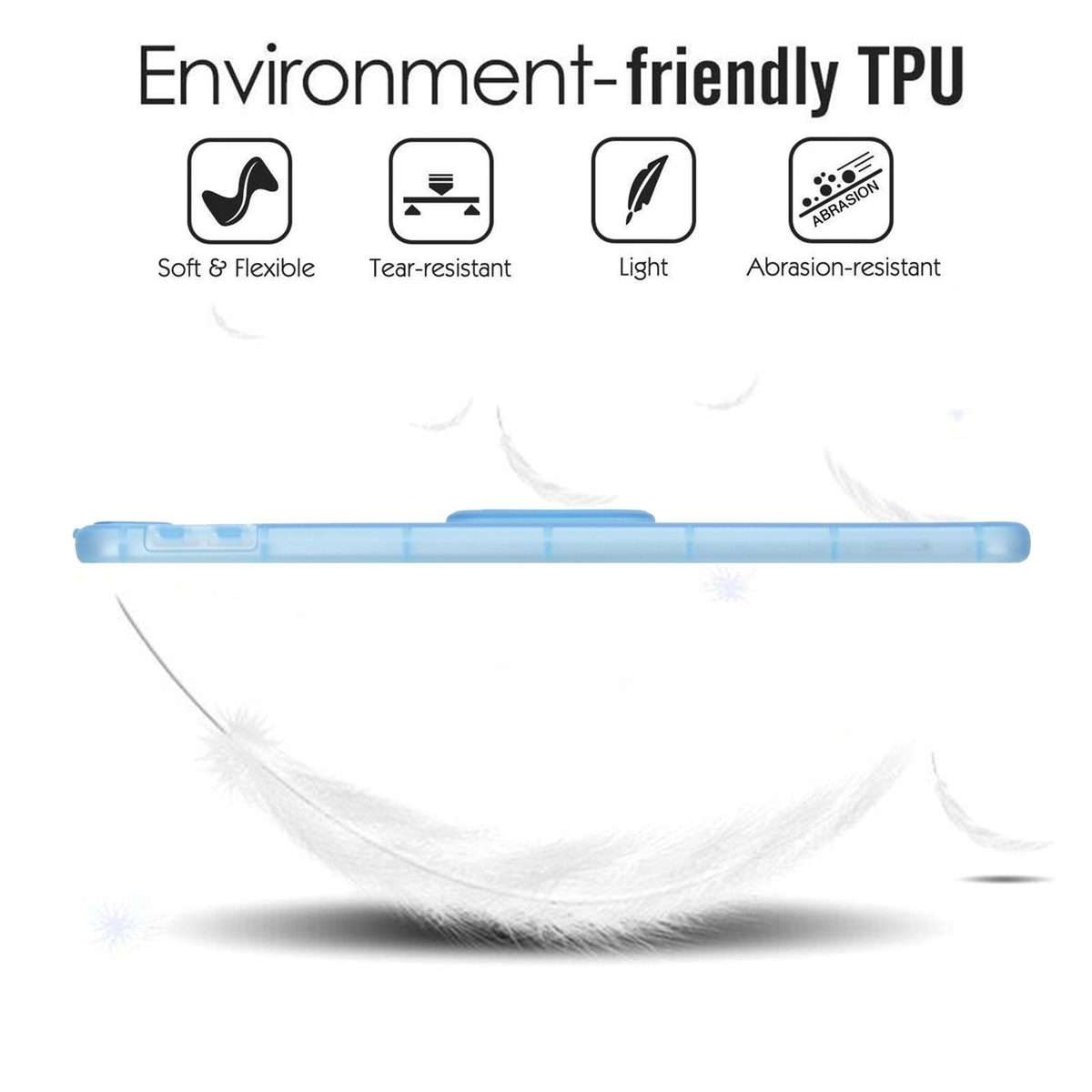 For iPad Air / Air 2 / 9.7 2017 / 2018 Semi-Transparent TPU Shockproof Tablet Case with ... (Blue)