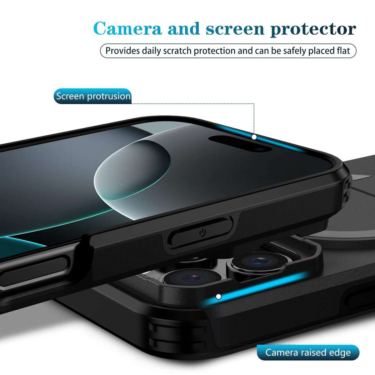 For iPhone 16 Pro Sliding Camshield MagSafe Holder Phone Case(Black)