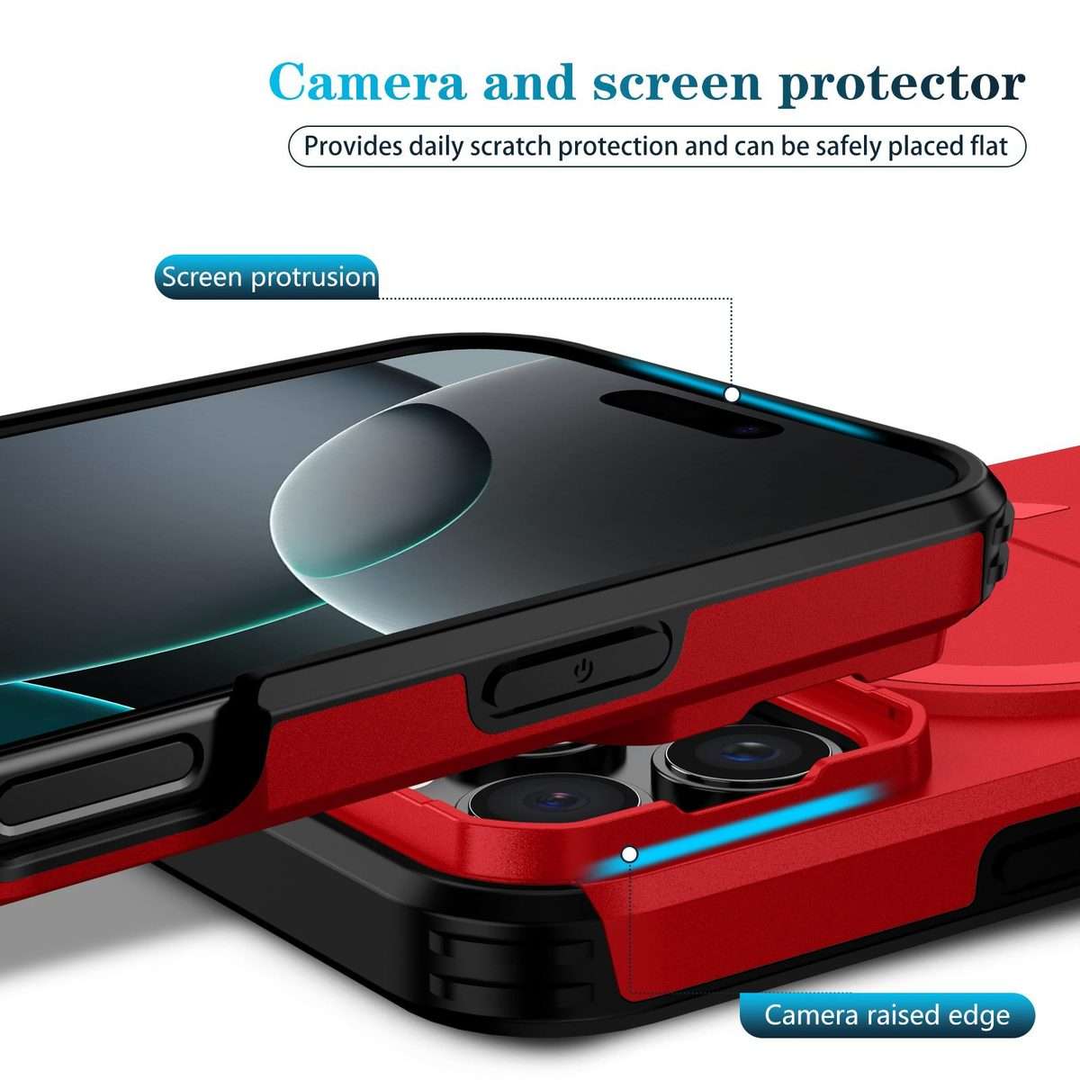 For iPhone 16 Pro Sliding Camshield MagSafe Holder Phone Case(Red)