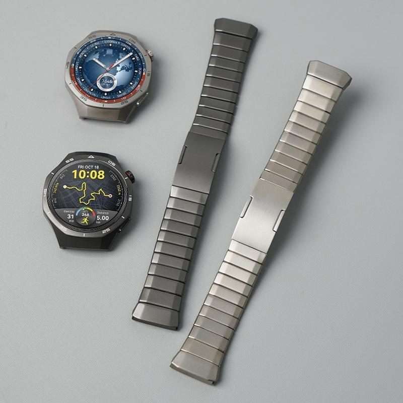 For Huawei Watch GT 6 Pro Arc One-beads Button Side-detachable Buckle Titanium Watc ... (Titanium)