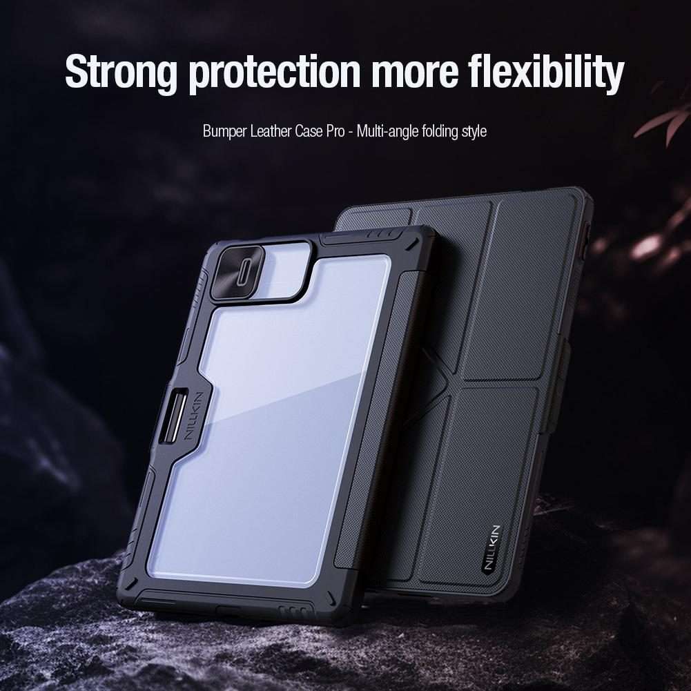 For Xiaomi Pad 8 / 8 Pro NILLKIN Bumper Pro Multi-angle Folding Style Tablet Leather Case(Black)